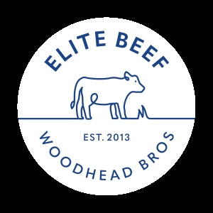 Elite Beef Woodhead Bros white logo.